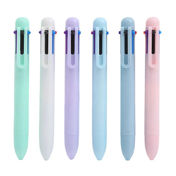 JPS OEM Gelstift Wholesale Hotel Advertising Cute Simple Gel Pen Multicolor Customized Logo Gift 6 Colors 0.5mm Plastic Gel Pen