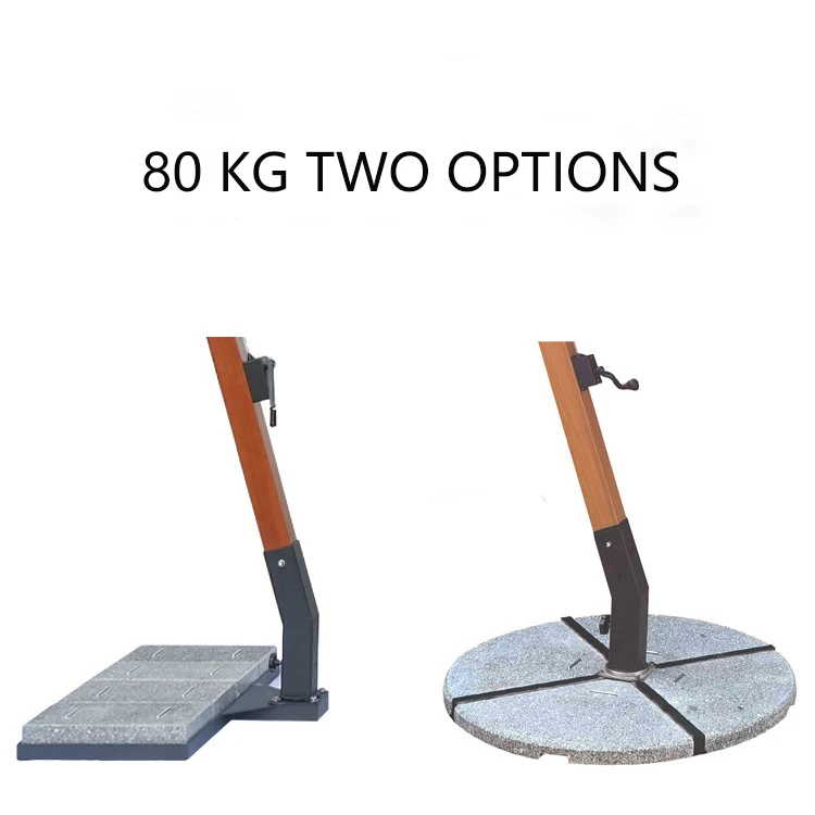 Aluminum cantilever patio custom commercial design parasol crank side pole garden sun patio beach outdoor umbrella