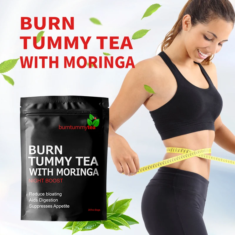 28 Days Burn Tummy Tea with Moringa Wins Town Organic Detox Herb & Vitamin Sachet Diet Herbal Tea Bag for Flat Tummy