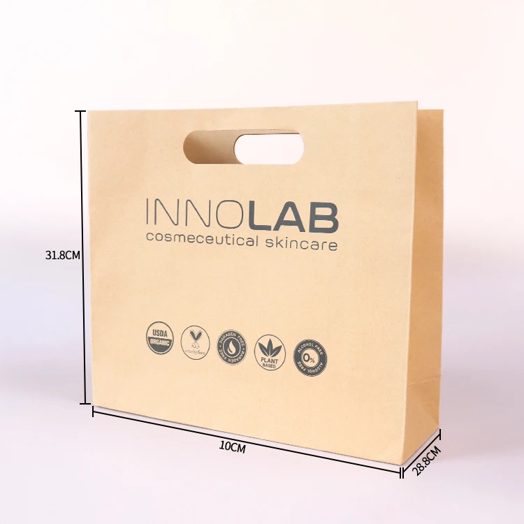 OEM custom logo printed cheap price china wholesale recycled shopping kraft square bottom paper gift bags with die-cut handles