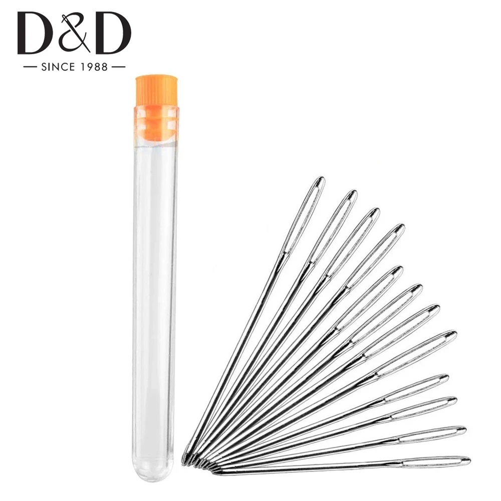 9pcs Large Eye Sewing Needle Stainless Steel Stitching Needle Yarn Knitting Cross Stitch Hand Sewing Needles DIY Sewing Tools