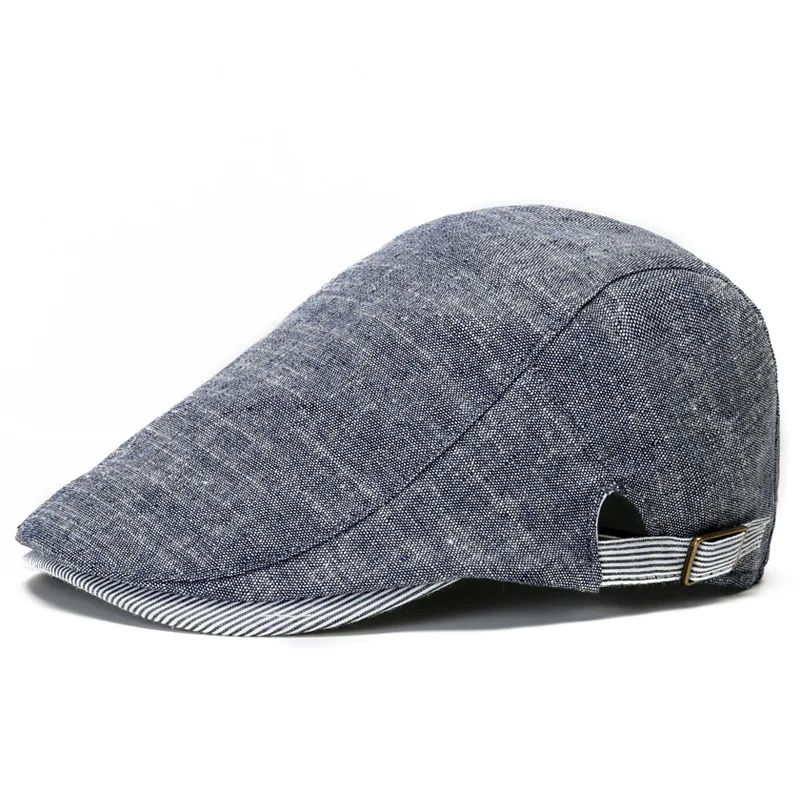 Adjustable Newsboy Hat Men Classic Breathable Flat Cap Beret Irish Cabbie Gatsby Tweed Ivy Cotton And Linen Peaked Cap