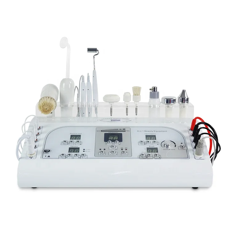 8 In 1  Diamond Dermabrasion Peeling 10 In 1 Facial Massage Anti-aging Spot Removal High Frequency Galvanic Facial Machine