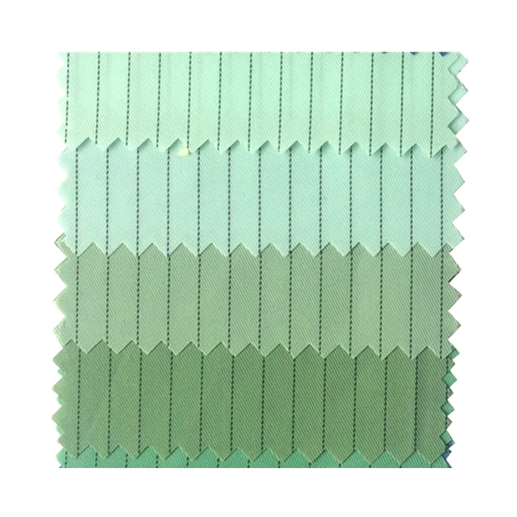 
High Quality Cleanroom Polyest Anti-static Clothing Fabric Cleanroom 5mm Stripe Lines ESD Fabric 
