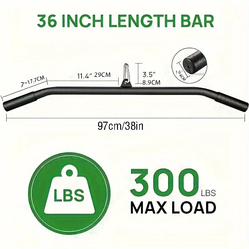 SF Pull Down Bar With Full Wrapped, Cable Machine Bar Attachment For Gym, Triceps Biceps Pushdown Bar