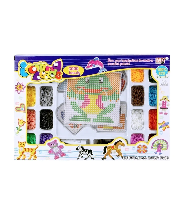 Hot Selling Diy Hama Beads Montessori Educational Toys Fuse Beads Pegboard Perler Beads 5mm For Kids puzzle toys