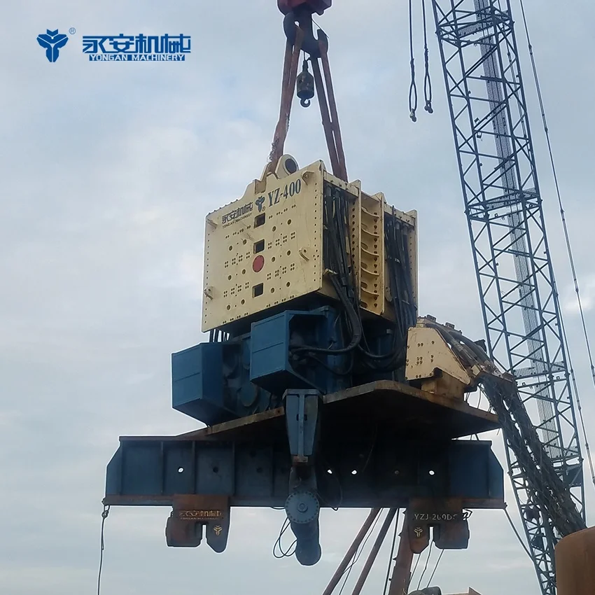 Yongan crane type hydraulic vibro hammer YZ-400B piling machine