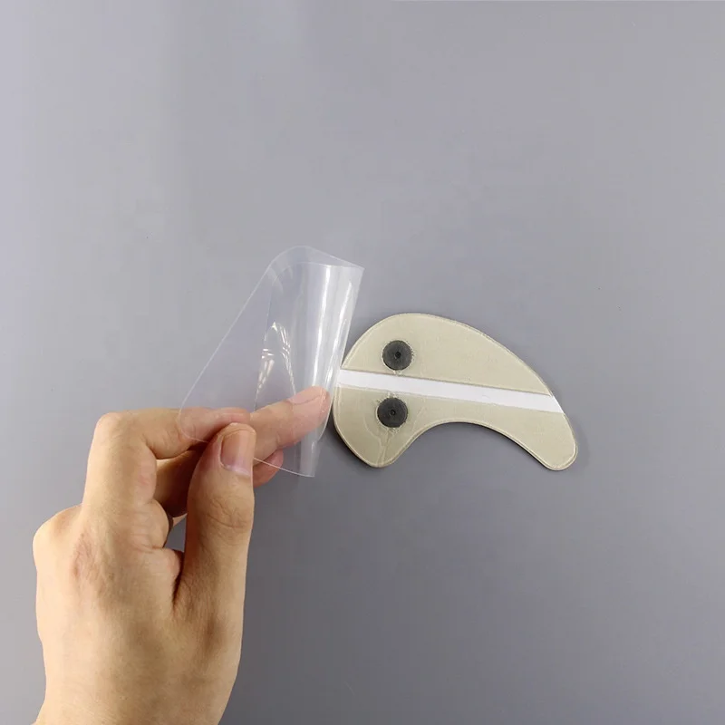 5.5 * 8.5cm Ear Shape Two Snap Button Connectors Electrode Therapy Massage Patch Foam Electrode Pad
