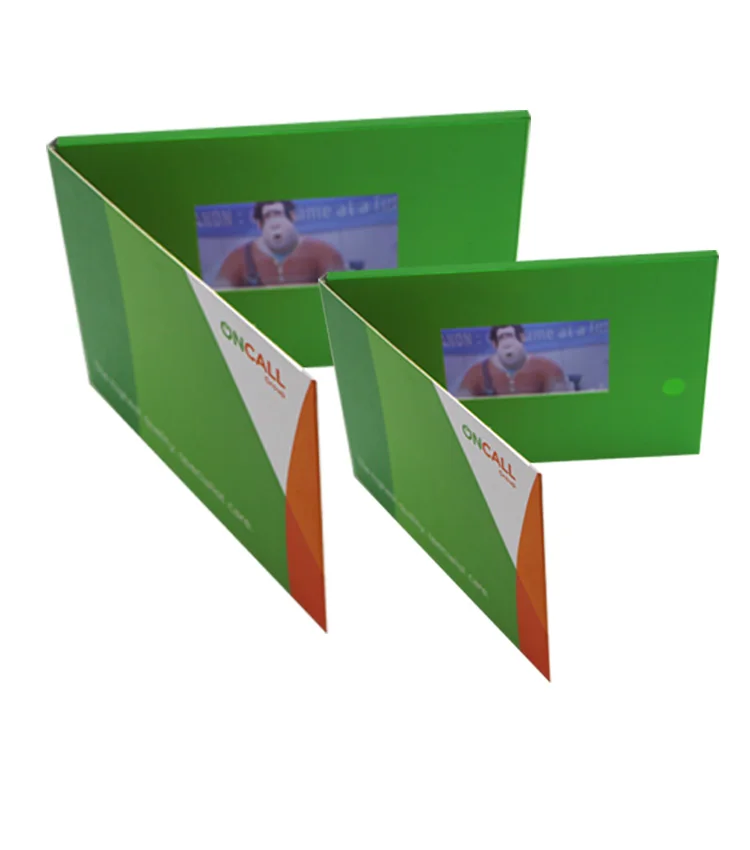 Softcover HD/IPS screen customize printing video brochure 5 inch for business/advertising/gift