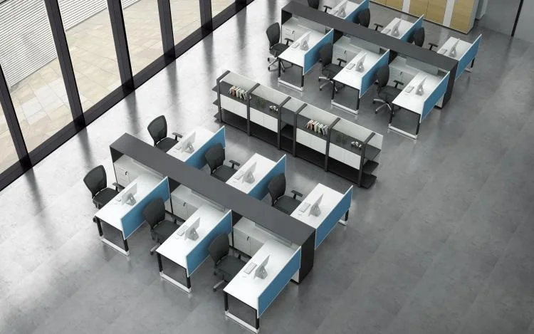 Foshan Factory Modern Commercial Furniture Dividers Partitions Screen Stainless Steel Office Furniture Office Desks Workstation