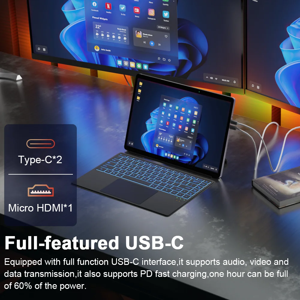 Ninkear New 14 Inch 2 in 1 Mini Laptop Intel Processor N100 CPU SSD 512GB Touch Screen Tablets