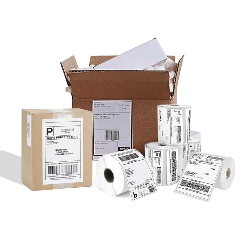 Hot selling single proof 4*6 inch roll or folded label printing product information logistics shipping label