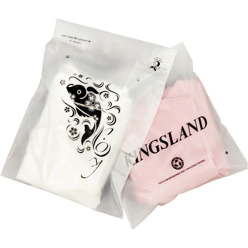 custom logo 100% Compostable clothing packaging bag Biodegradable EN13432 Certificate PLA Corn Starch Bags for clothing