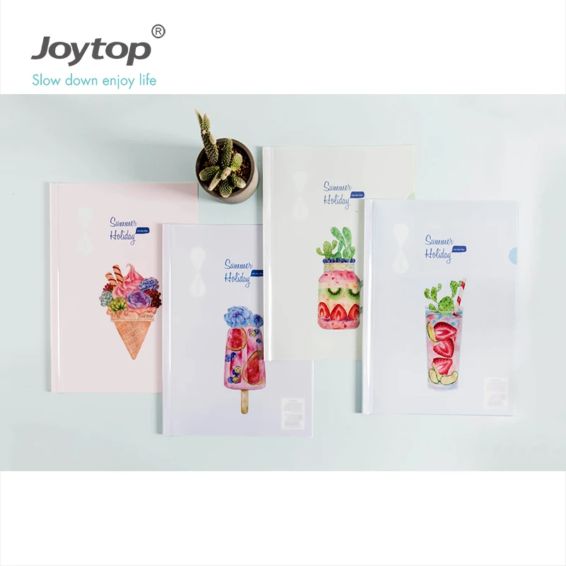 
Joytop 9875 Summer holiday wholesale printed plastic slide bar A4 File report cover 