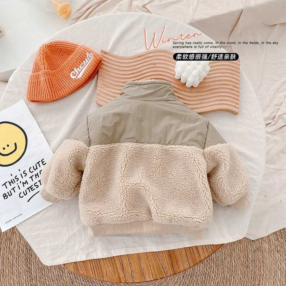New style Baby Girls Thickened polar fleece coat Fashion Causal Children single-breasted jacket kids  winter toddler boy coat