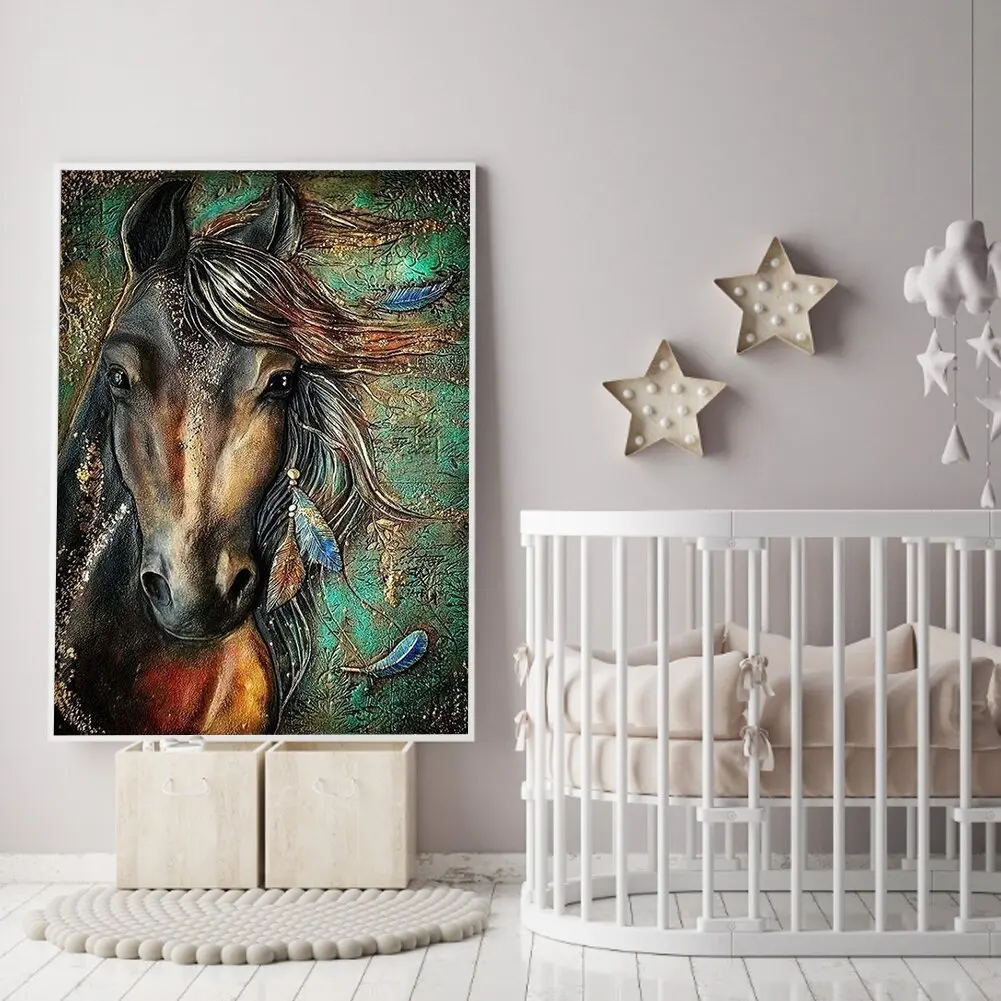 
Color horse Animals 30*40cm(canvas) full round drill diamoond painting 