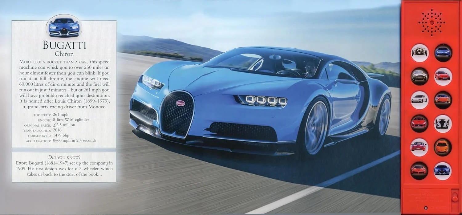 The Sound of Supercars children interactive sound book