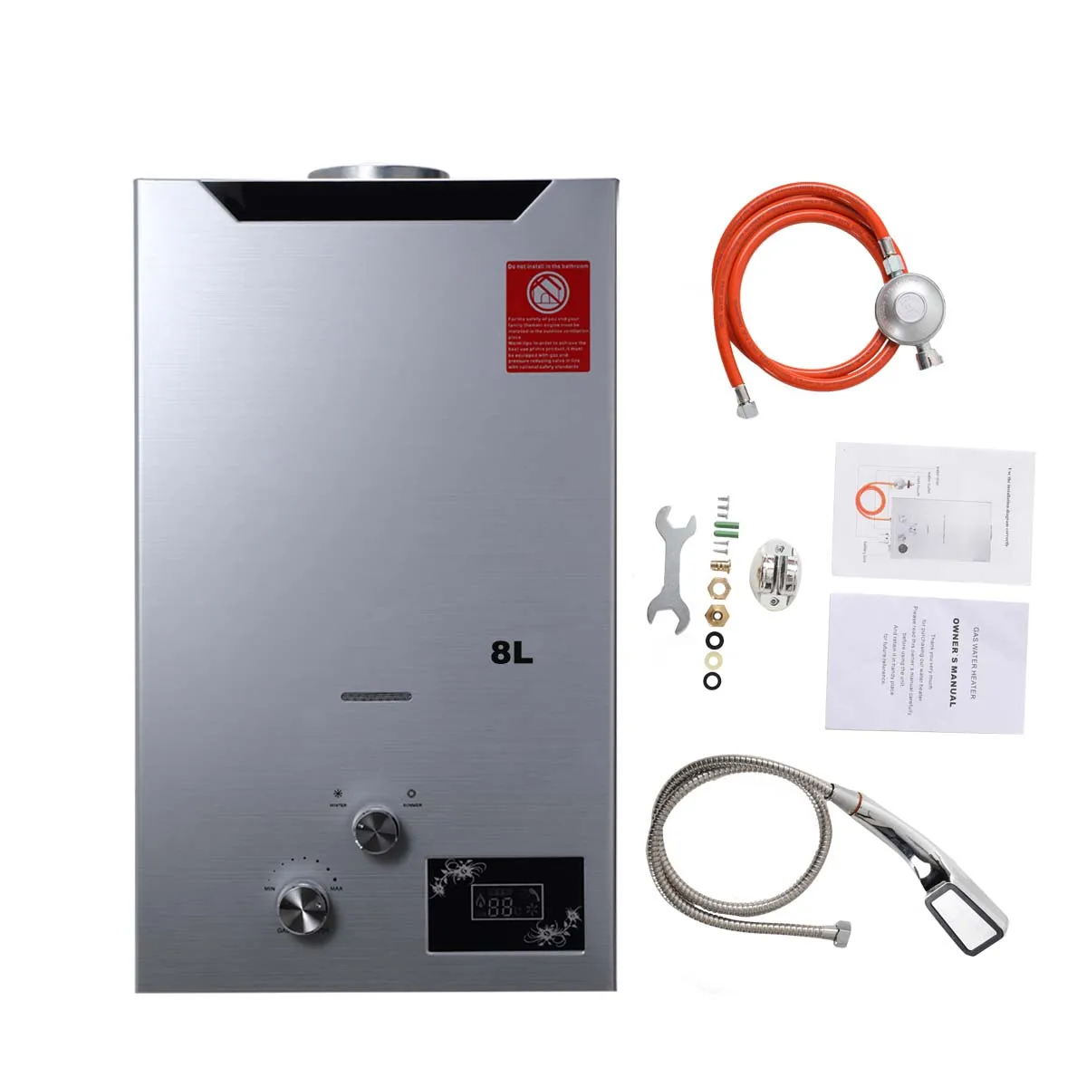 8L New Style Customized 16KW Wall Mounted Tankless Smart Instant Natural Domestic Gas Water Heater for Bathroom or Kitchen//