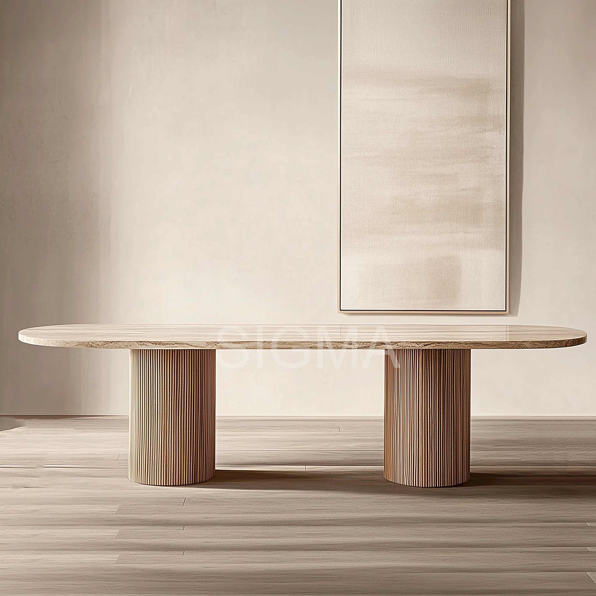 High Quality Natural Marble Dining Table Set Luxury Oak Wooden Table Unique Dining Table