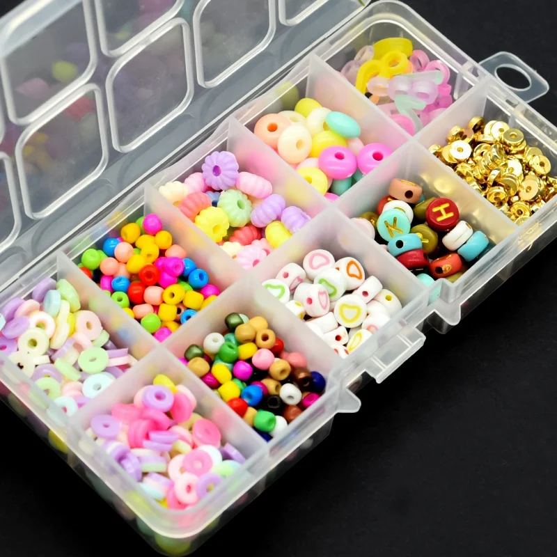 Beat Sales Handmade Accessories Wholesale CCB Plastic Alphabet Glass Seed Abacus Spacer Gold Beads DIY Kit