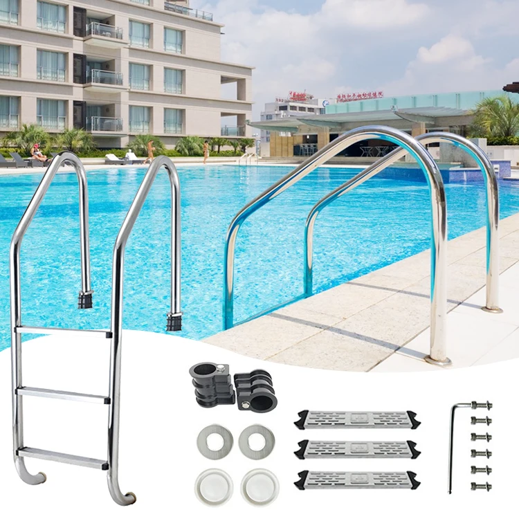 Manufacturers Wholesale 304 Stainless Steel Pool Ladder Mermaid Armrest Pool Spa High Quality Non Slip Pool Ladder