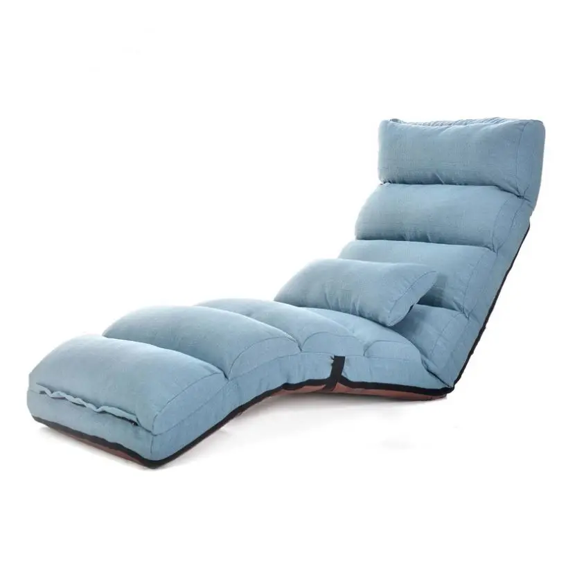 New design of linen fabric folding chair sofa bed multi-position recliner folding sofa chair