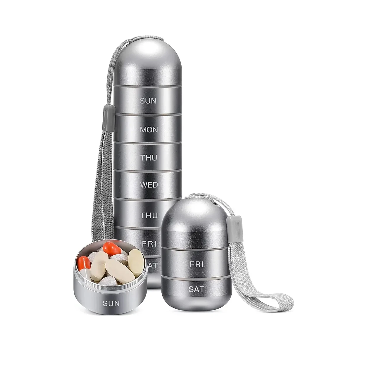 Pill container plastic weekly medicine travel pill box pill box