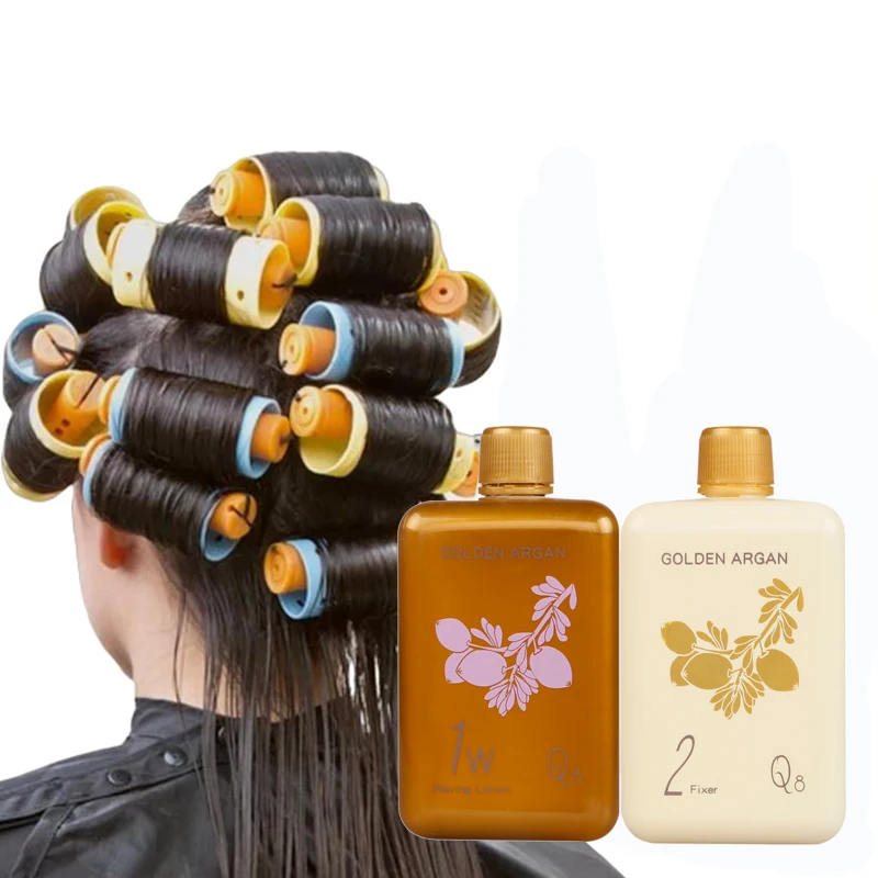 Factory Price Golden Argan Oil Nourishing Hair Perm Lotion For resistive and damaged hair