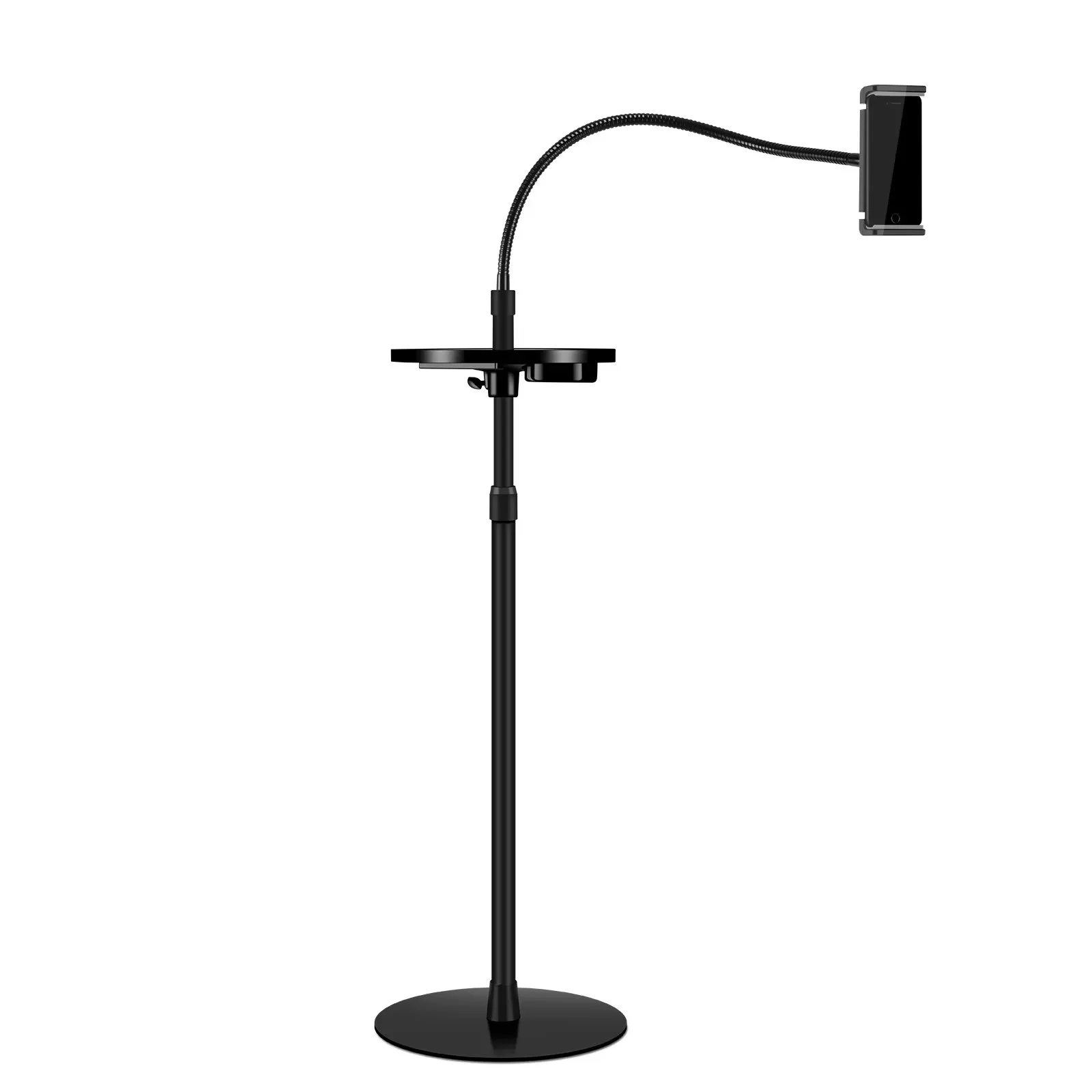 Hot selling Long Arm metal  Floor Stand  aluminum alloy height  Adjustable 360 degree rotation Stand