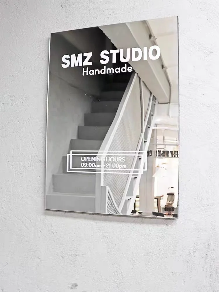 Double Sided Frame Wooden Billboard Children Blackboard Shop Mirror Acrylic Display Board