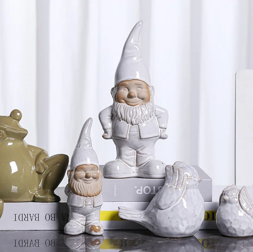 Dwarf Figurine Interior Ornaments Gnome Decor Ceramic Home Table Decoration