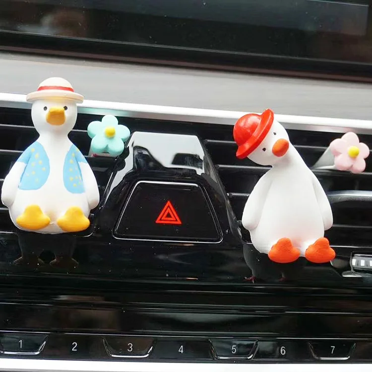 Mini Colorful Gypsum Duck Scented Plaster Car Fragrance Aroma Diffuser Air Freshenser Stone with Clip