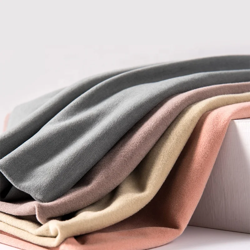 Hot Selling De Rong Dralon Materials Viscose Cotton Cloth Brushed Elastic Autumn and Winter Thermal Wool Fabric
