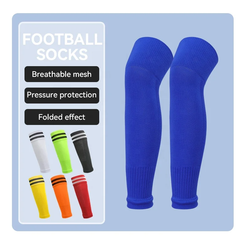 LINGTU Wholesale Extra long football socks sleeve tubes pre cut soccer socks sleeves knee high footless football socks