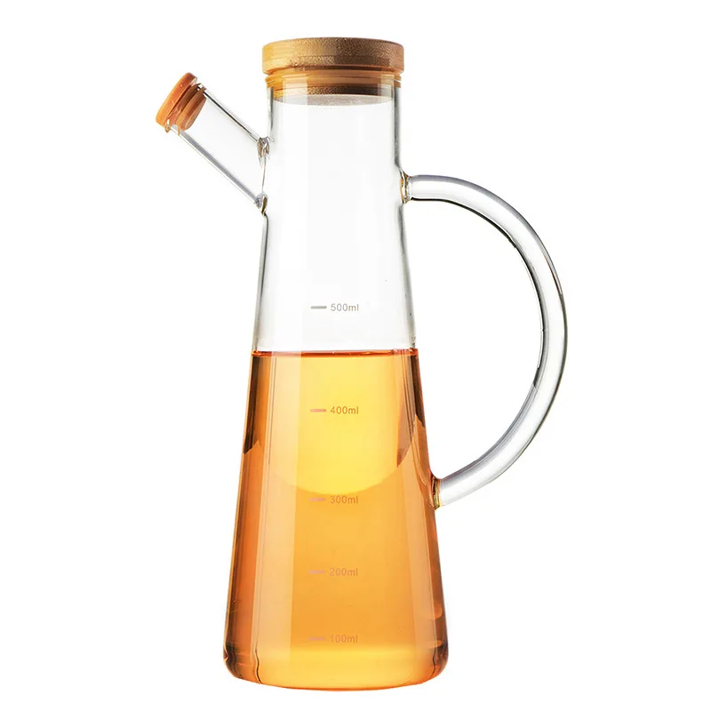 Modern Olive Oil Dispenser Wide Opening for Easy Refill and Cleaning Glass Oil Pot Bottle Oil and Vinegar Dispenser