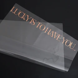 Cheaper Price 15pcs  Luck Hot stamping 50*70cm Cellophane Opp Wrapping Paper For Flower