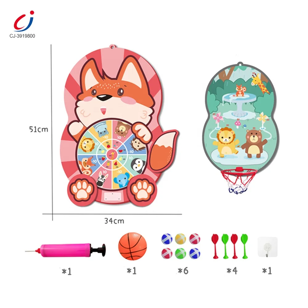 Chengji Sport Montessori Sticky Ball Dart Board Target Children Target Sticky Ball Throw Dartboard 2 In1dart Board Game for Kids