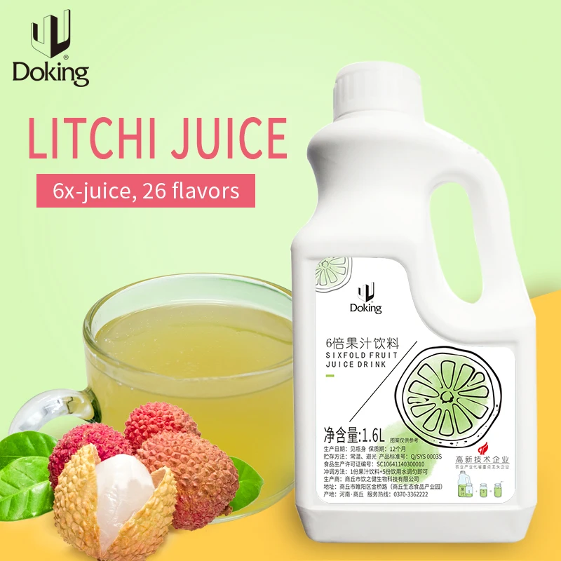 China 2023 Doking manufacturer hot selling natural fruit flavorful 6 Times syrup  Litchi Flavored Juice Concentrate