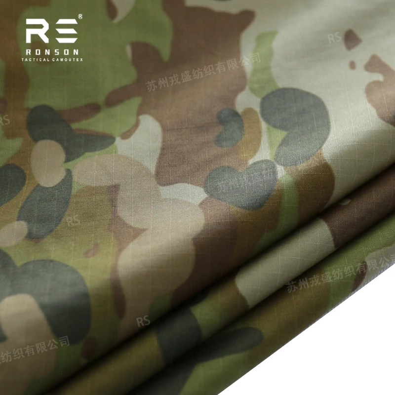 210T nylon Ripstop waterproof PU coated infrared fabric AMCU camouflage polyamide fabric for tents and ranincoats IRR treatment