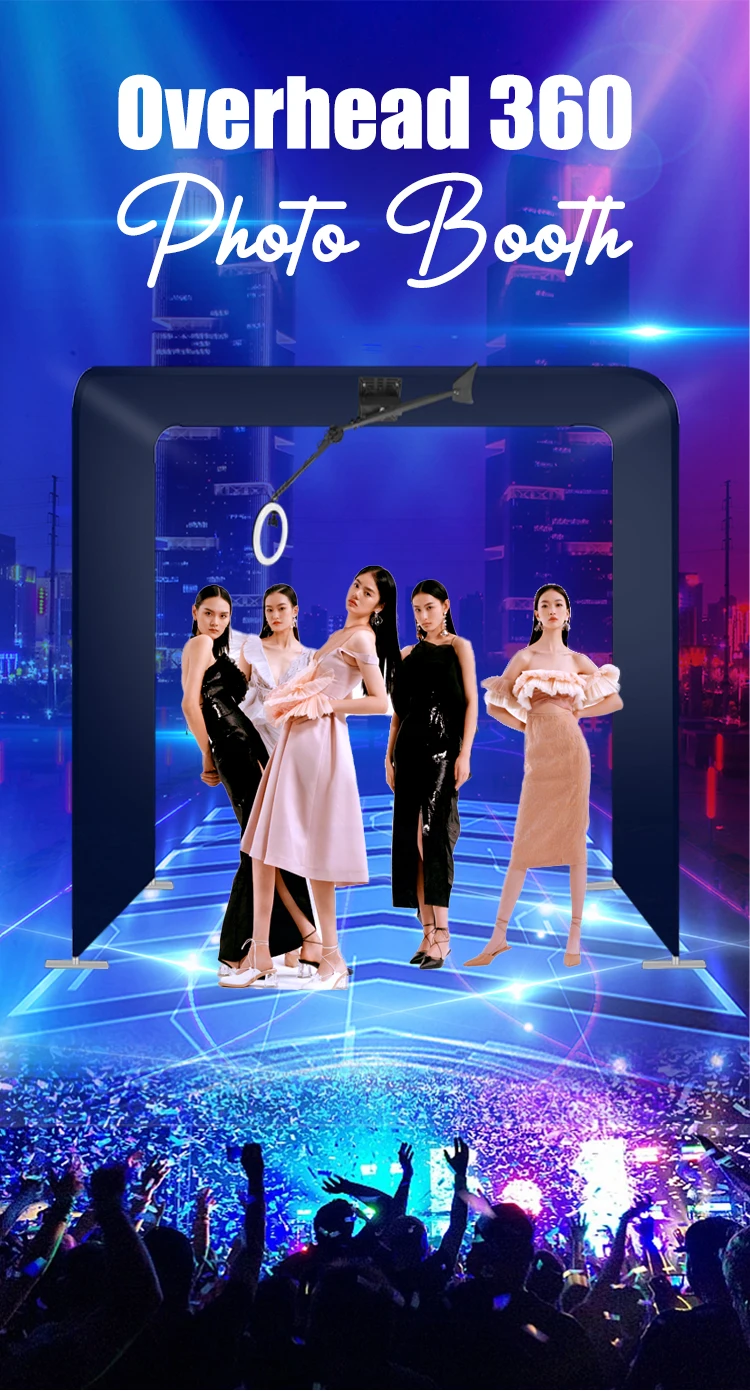 photo booth factory lcd 360 photobooth overhead video spinner support phone