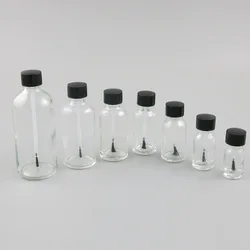 transparent empty glass 5ml 10ml 15ml 20ml 30ml nail polish bottle large bottle 50ml 100ml with brush cap