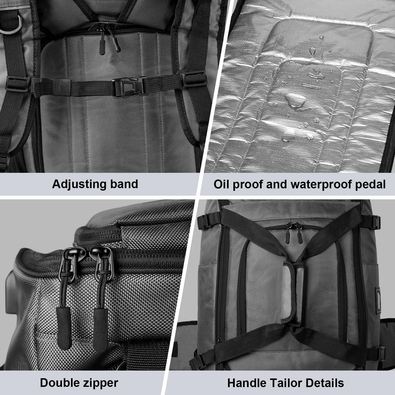 Waterproof Durable Ski Equipment Air Travel Adjustable Length Double Padded Rolling Wheels Ski Bag