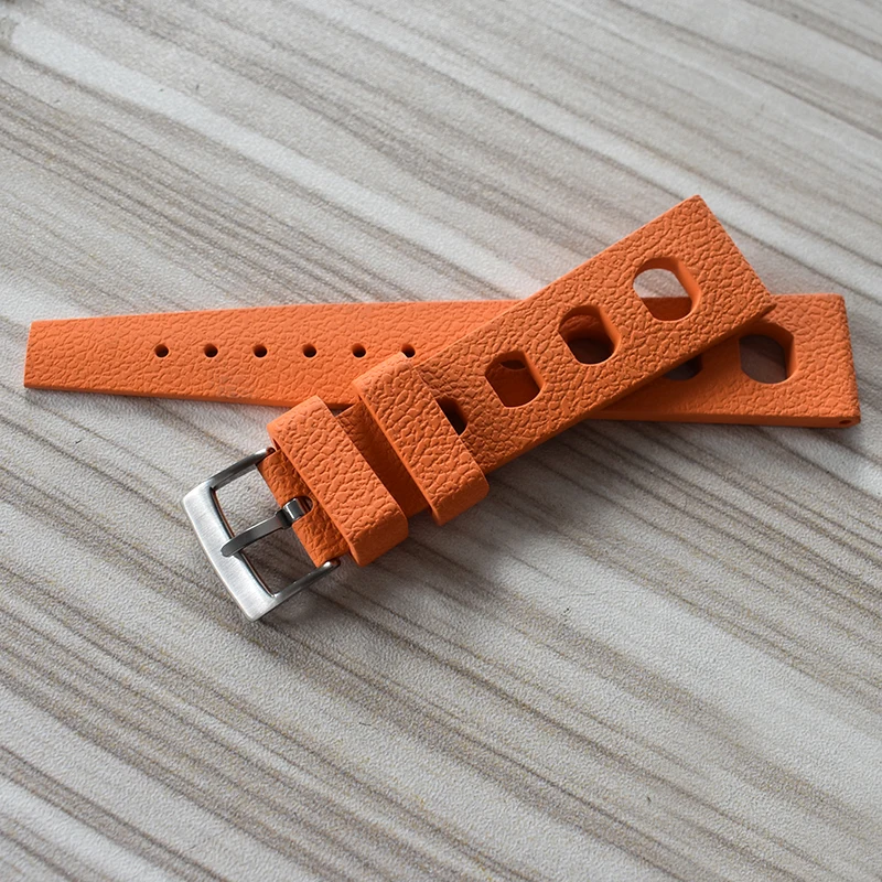 Customize Logo Free Honeycomb Waterproof FKM Rubber Watch Bands With Quick Release Rubber Watch Strap for Diving Sports