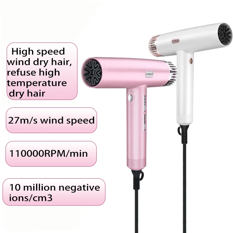 High Speed Secador de Cabelo Ionic Brushless Strong Wind Custom Hair Dryer Negative Ions Dryers Professional Ionic