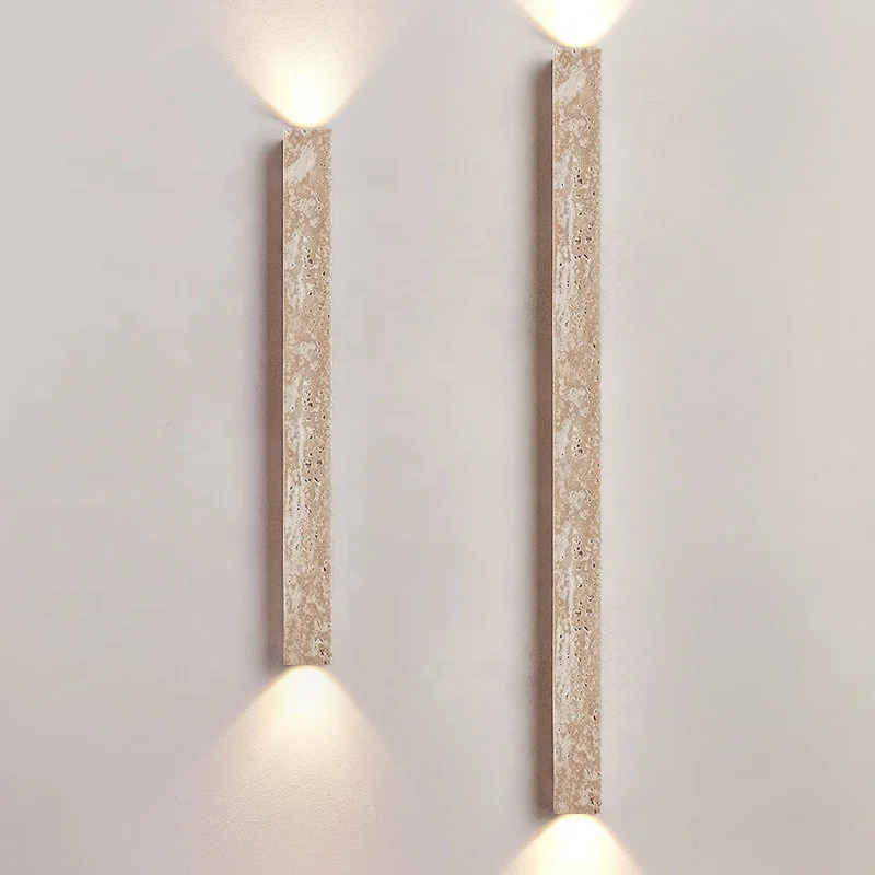 French Cream Style Living Room Advanced Background Wall Lamp Rectangular Natural Stone Corridor Bedroom Bedside Decorative Light