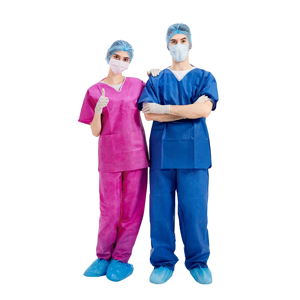 clinic uniform doctors scrub suits Medical Unisex Scrub Suit Uniform Disposable nonwoven Medical Scrubs Sets For Hospital