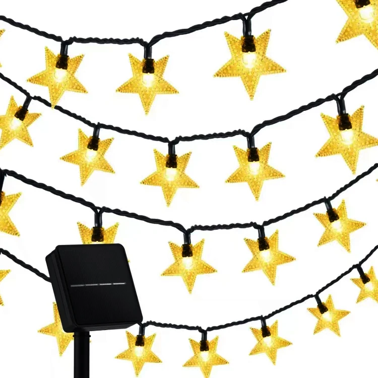 30 ft 50 LED Star Solar Powered String Lights Solar Fairy Lights Outdoor for Christmas, Party, Wedding, Home, Garden