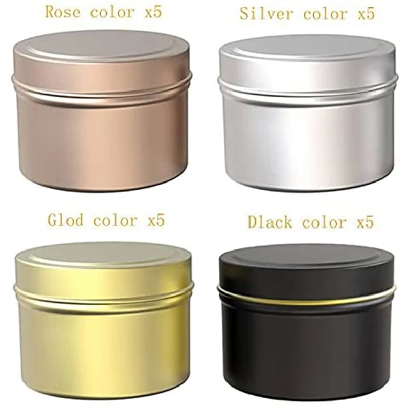 Gold Silver Empty Tin Jar Aluminum Candle Jars With Lid Metal Cream Jars Gift Packaging Storage Bottle Container