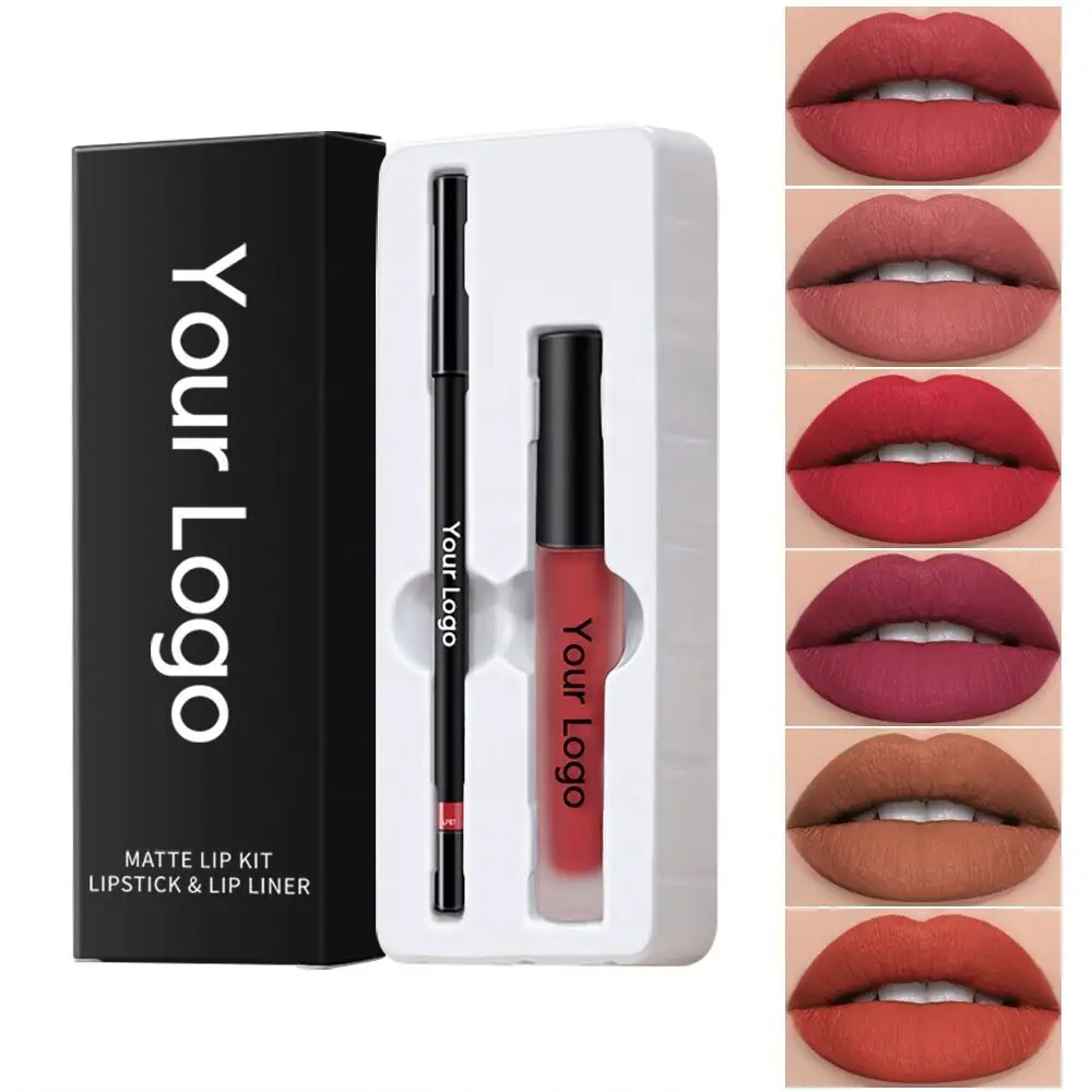 High Quality Wholesale Matte Liquid Lipstick Set Lip Liner Makeup Gift Sets Custom Waterproof Lip Gloss Lip Gift Kit Sets