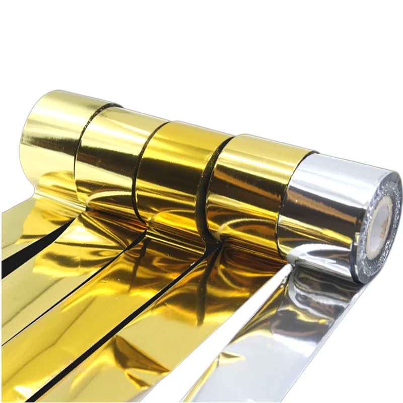 High Quality Gold Silver Leaf Foil Roll 120 meters Long 4cm to 64cm Width Hot Stamping Roll Foil For Buddha Statue Gilding
